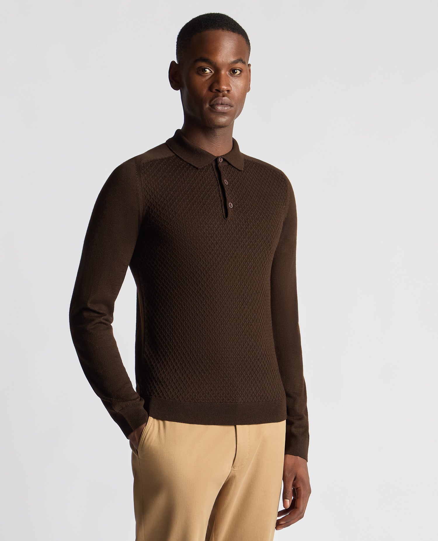 Slim Fit Merino Wool-Blend Knitted Polo – Remus Uomo