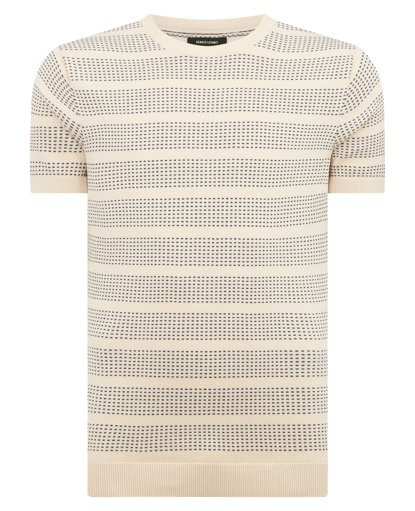 Man wearing a sand Slim Fit Jacquard Tee