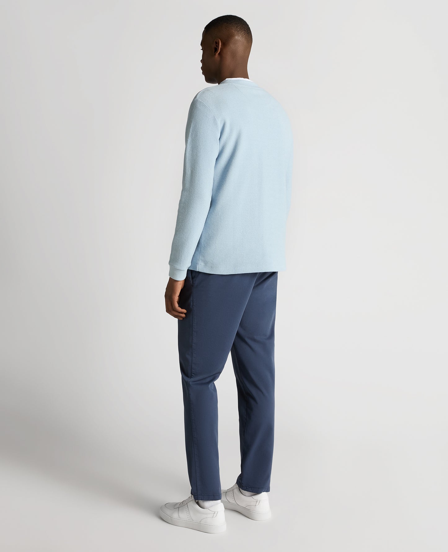 Tapered Fit Cotton Micro Waffle Sweatshirt