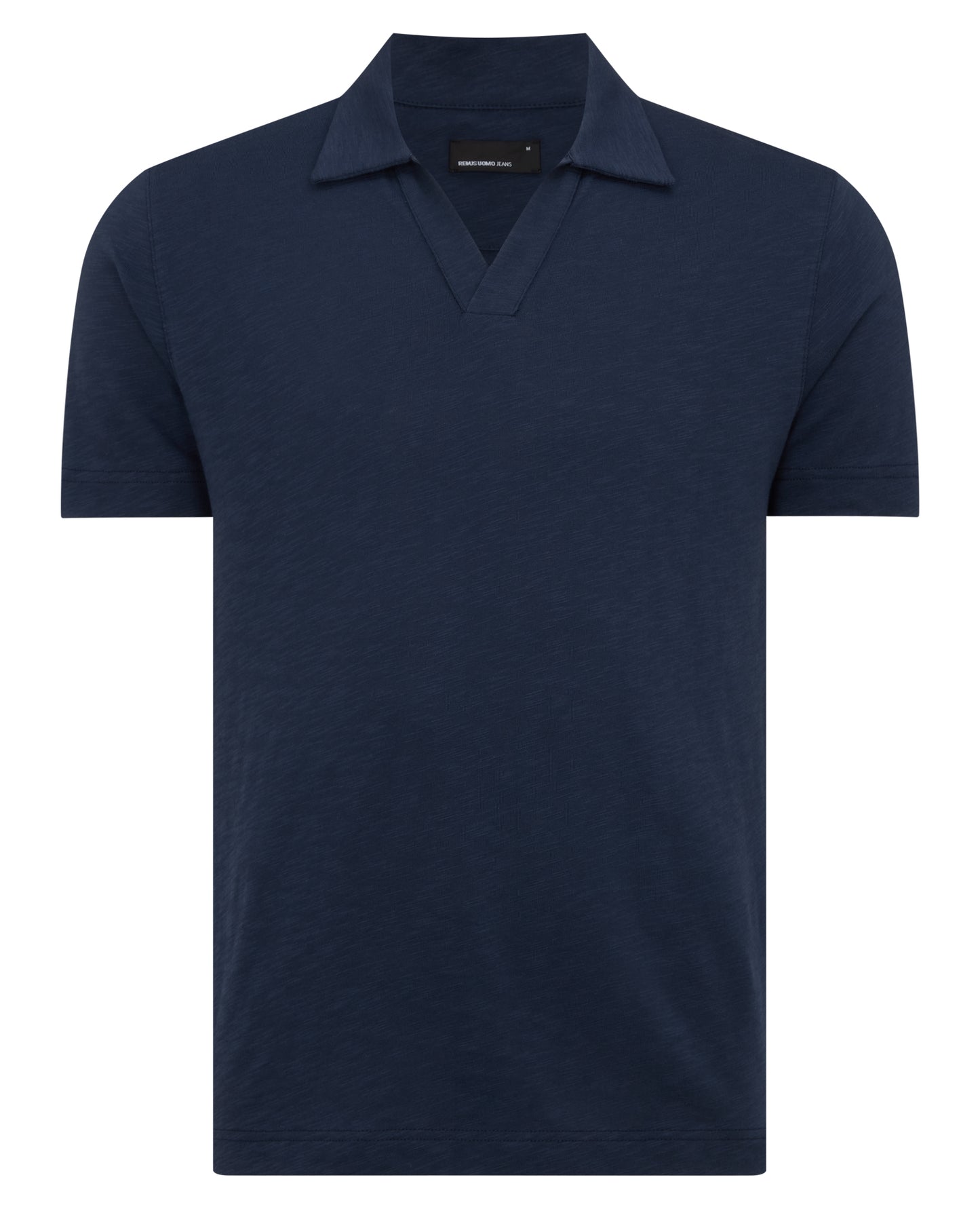 Tapered Fit Open Collar Cotton Polo