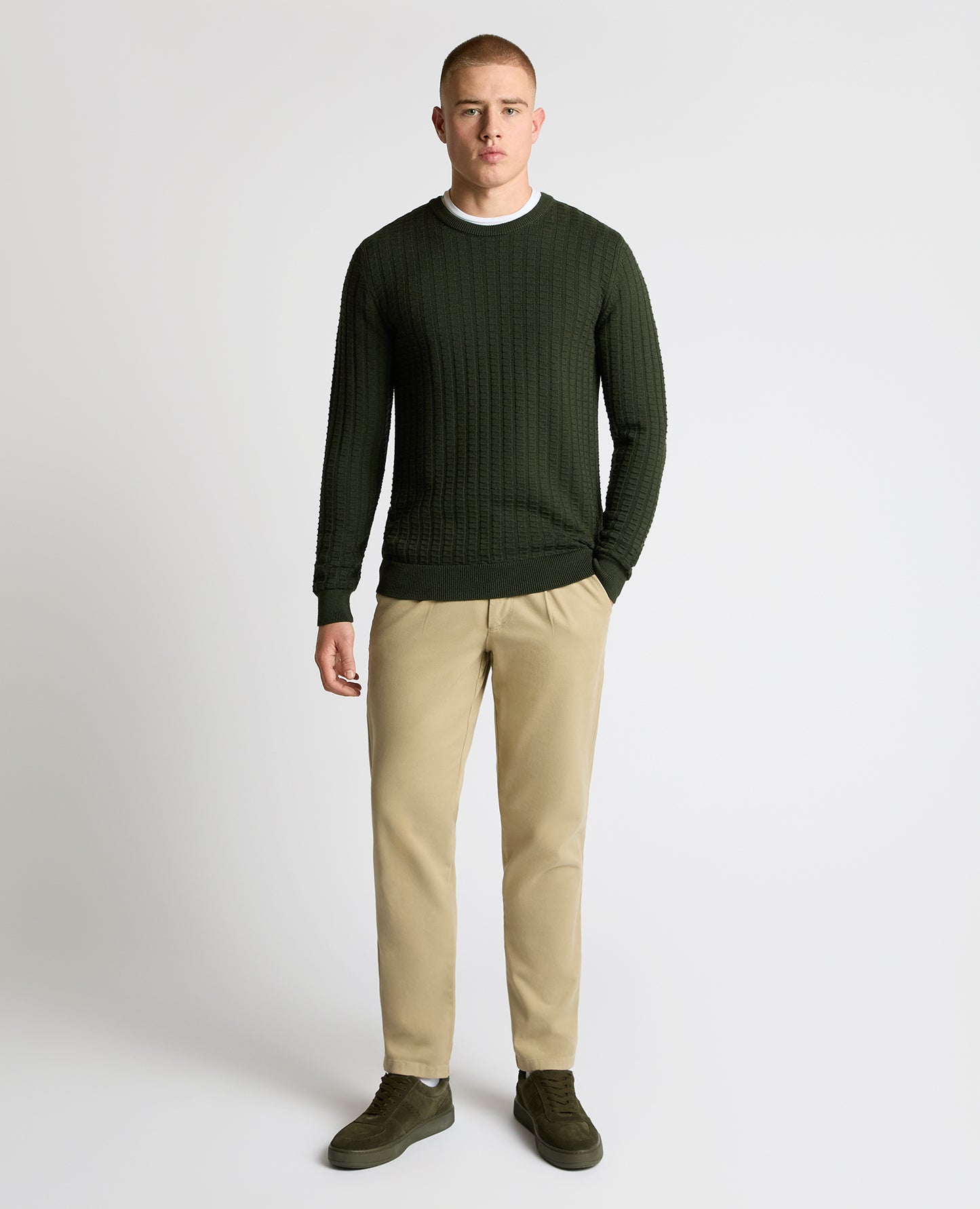 Grid Knit Wool-Blend Sweater