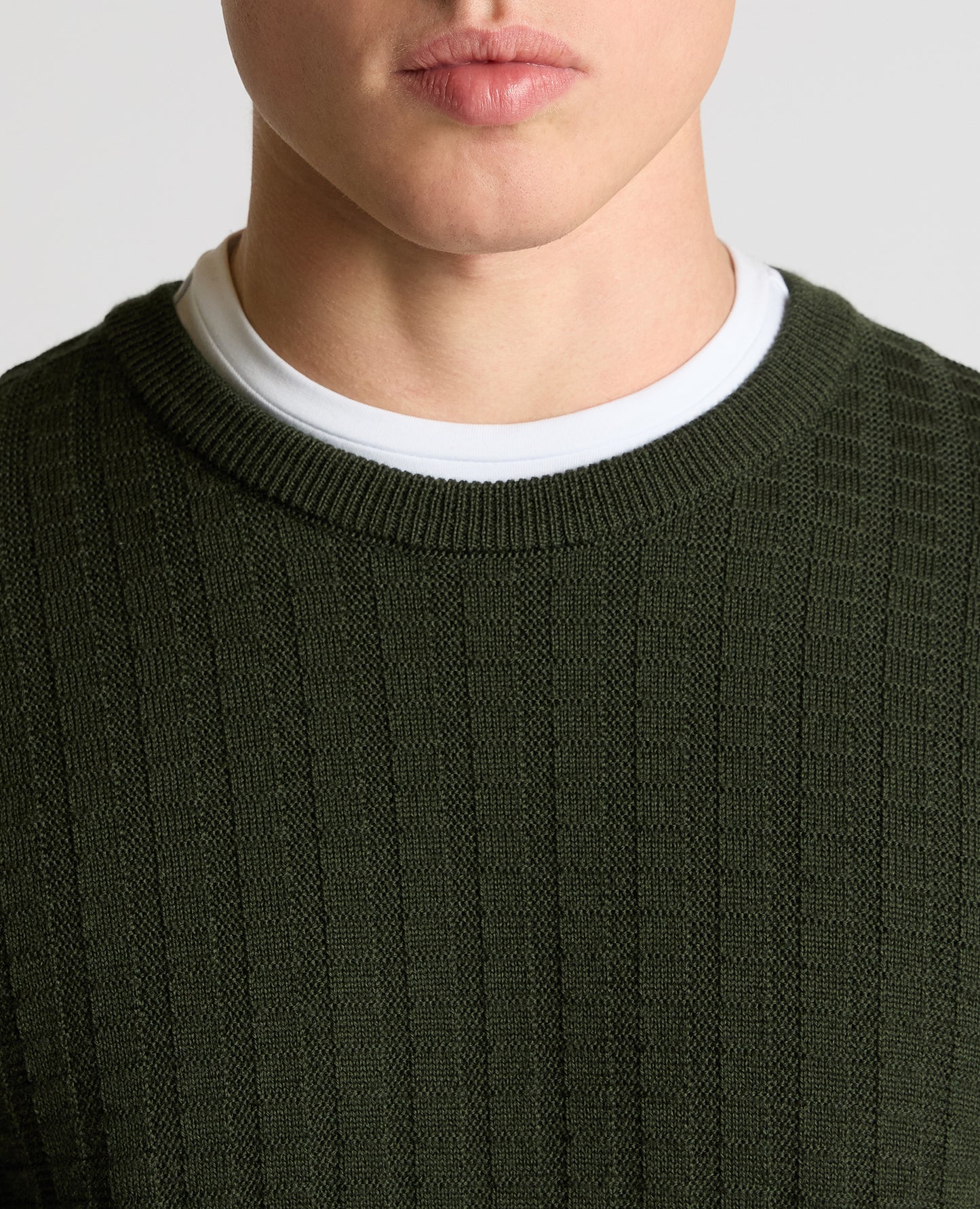 Grid Knit Wool-Blend Sweater