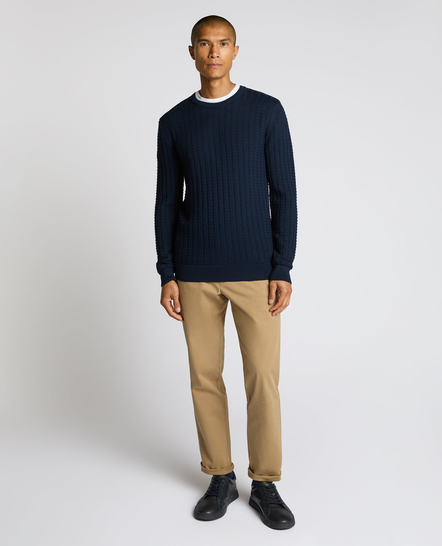 Grid Knit Wool-Blend Sweater