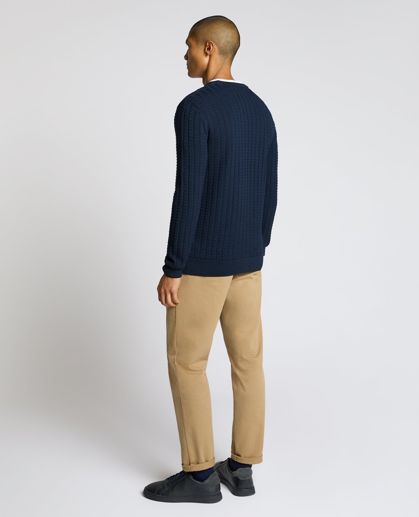 Grid Knit Wool-Blend Sweater