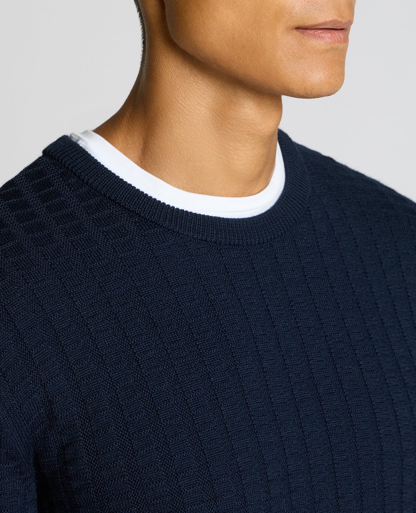 Grid Knit Wool-Blend Sweater