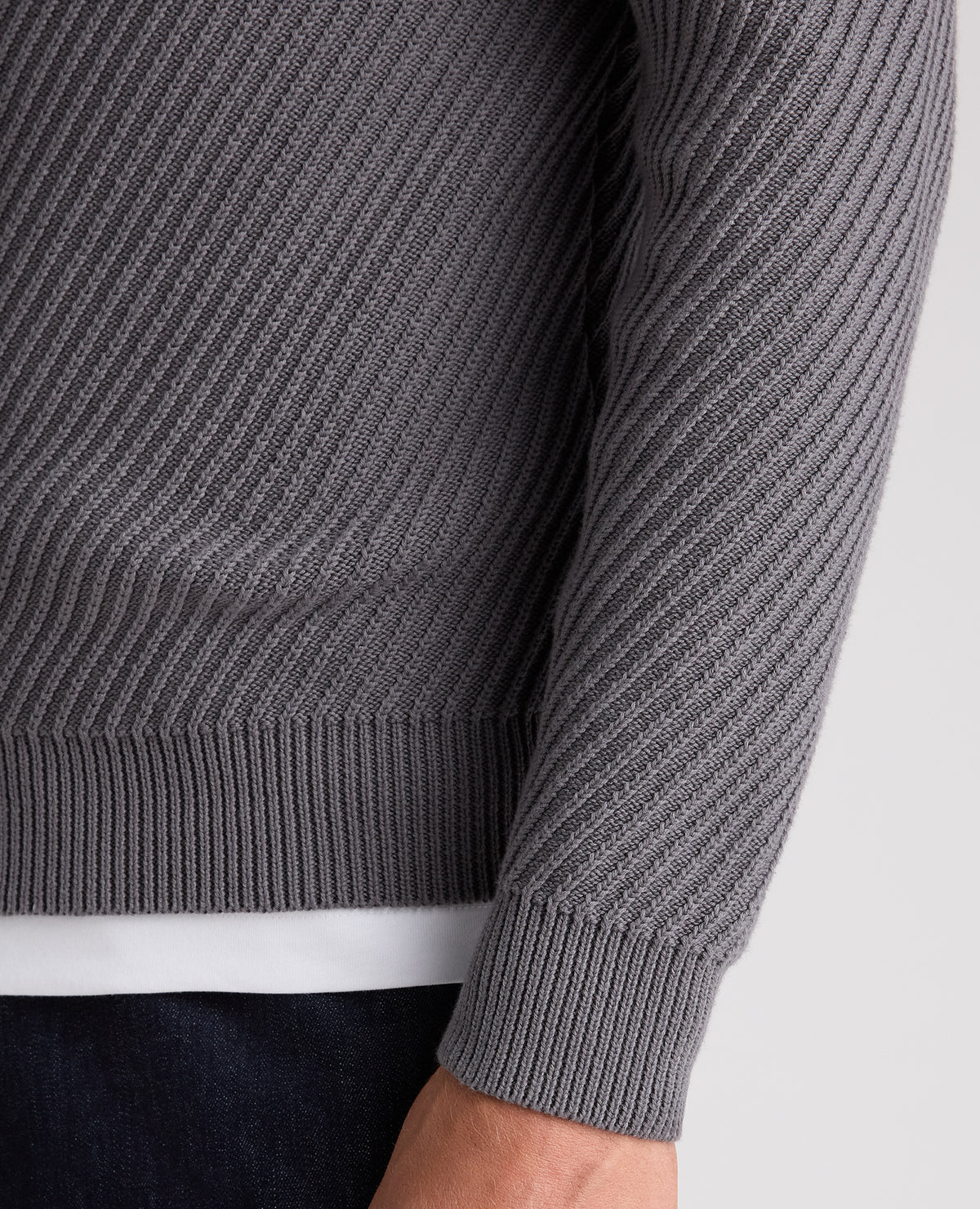 Grey Textured Knit Jumper