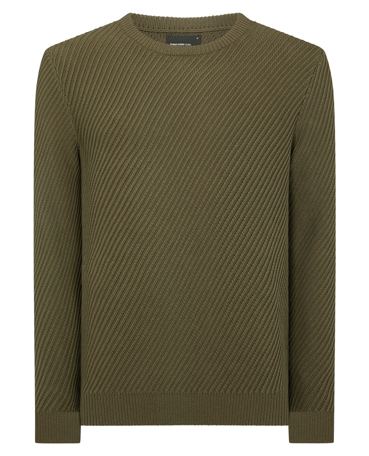 Man wearing a green Cotton Interest Fabric Sweater