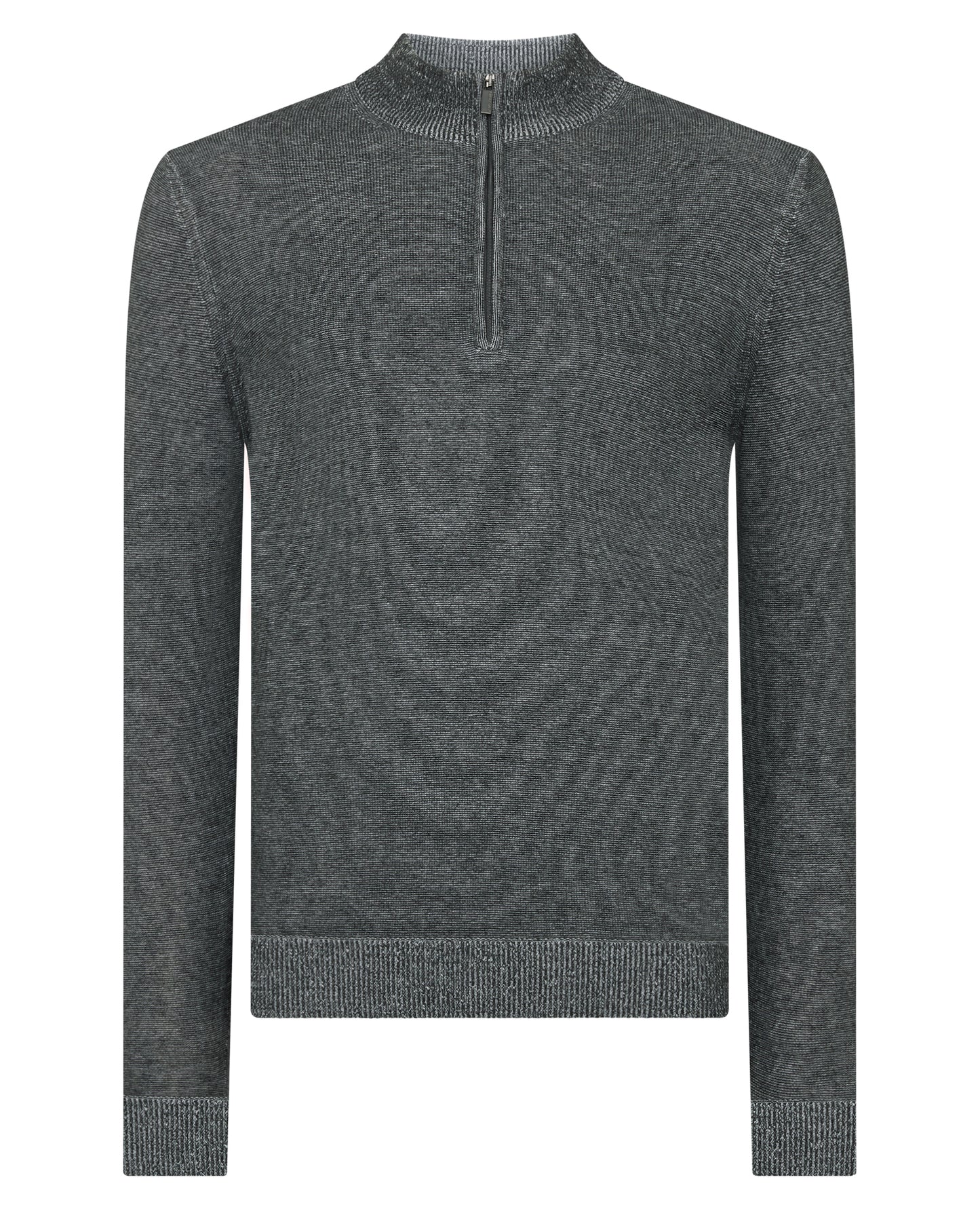 Two-Tone Half-Zip Knit Sweater