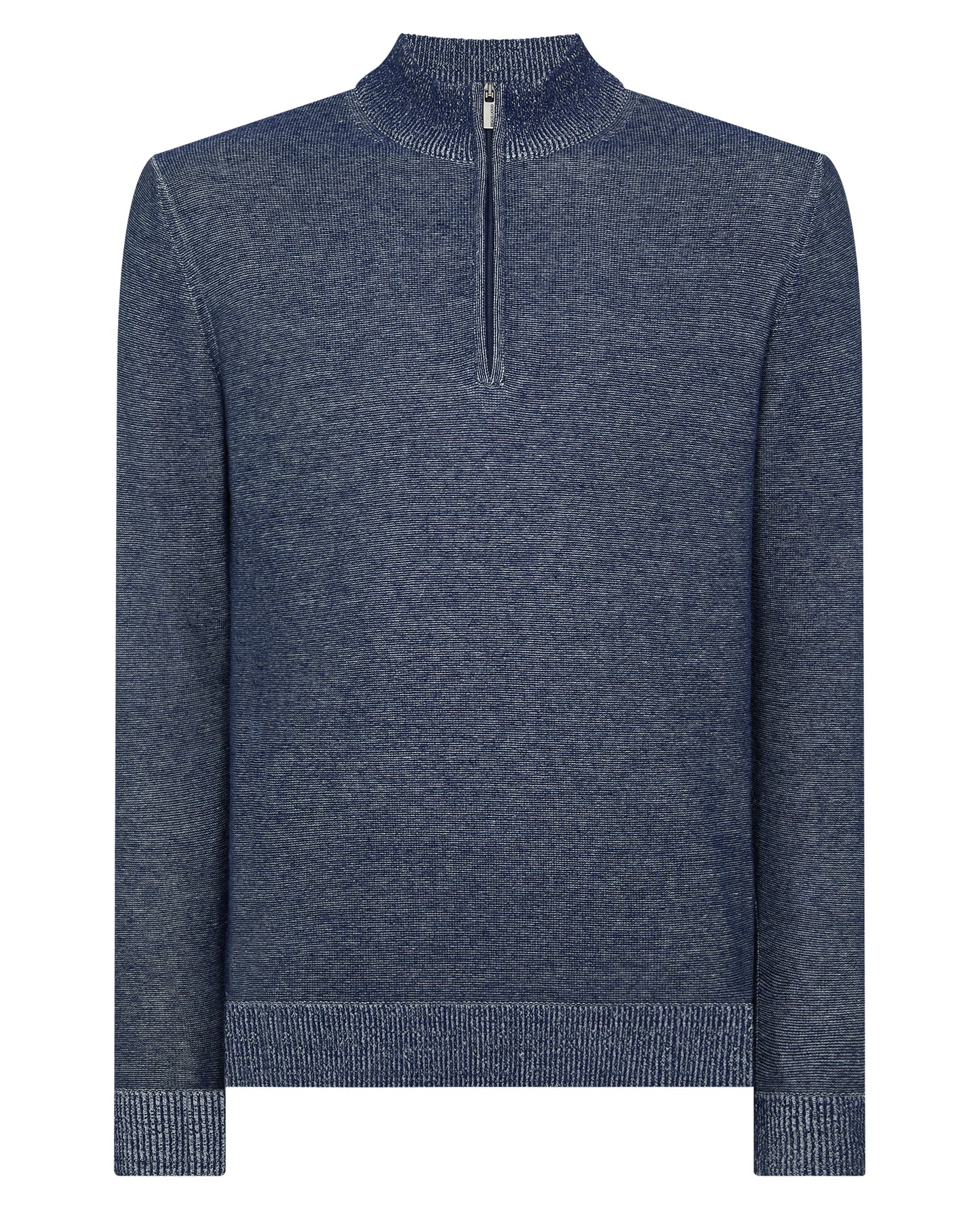 Two-Tone Half-Zip Knit Sweater