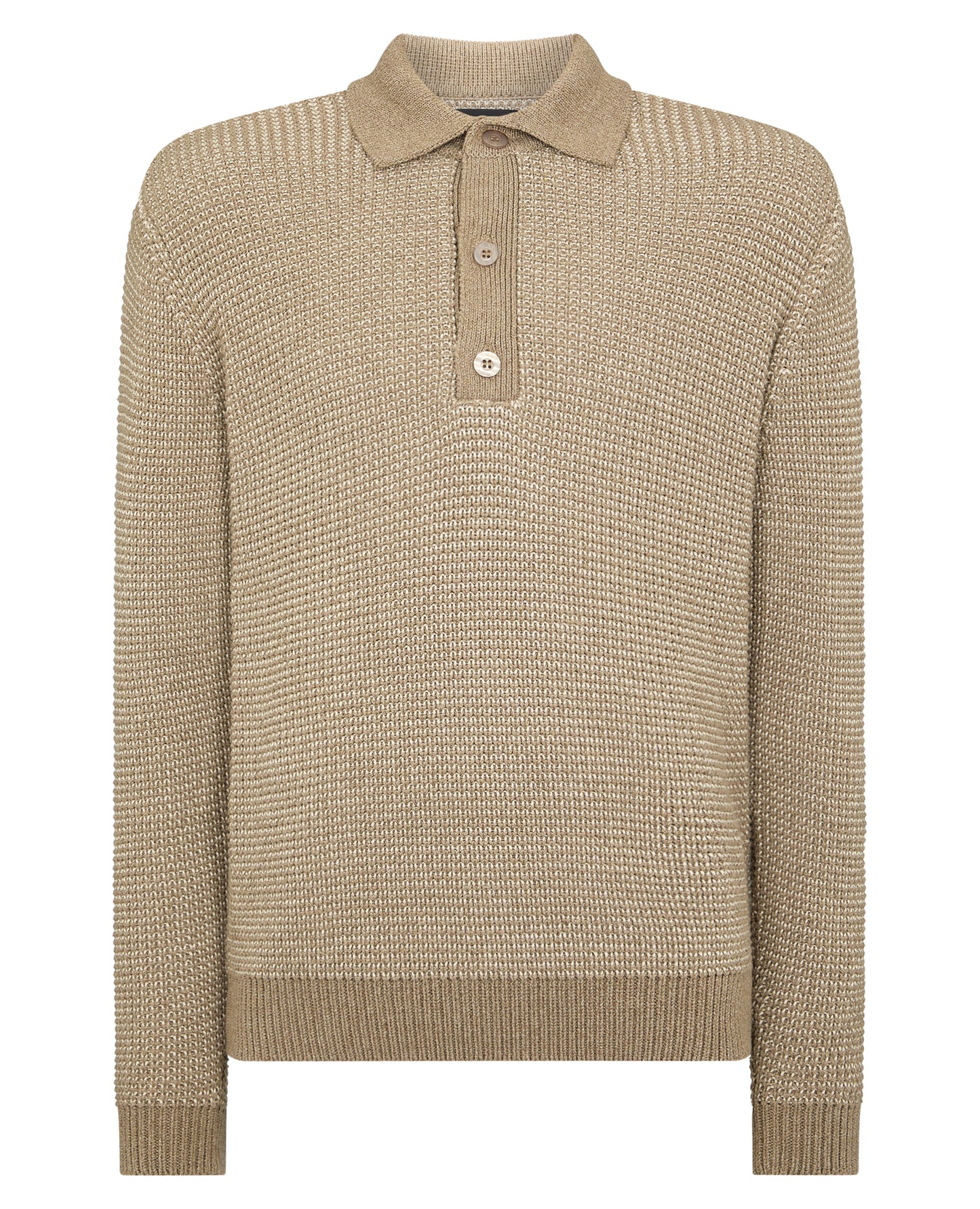 Cotton Knit Polo Sweater
