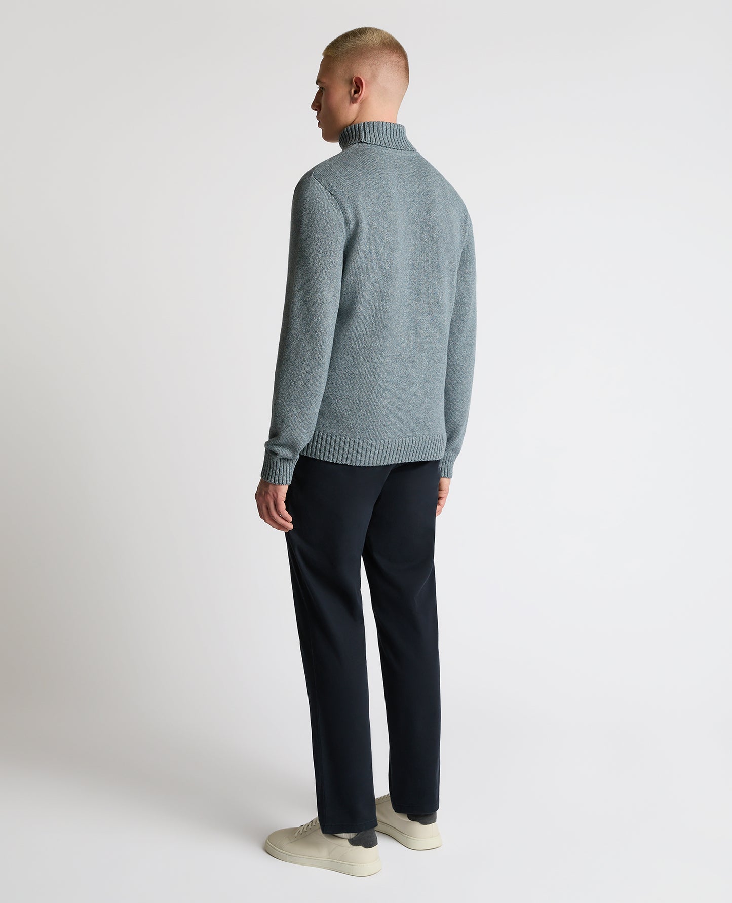 Roll Neck Cotton Knit Sweater