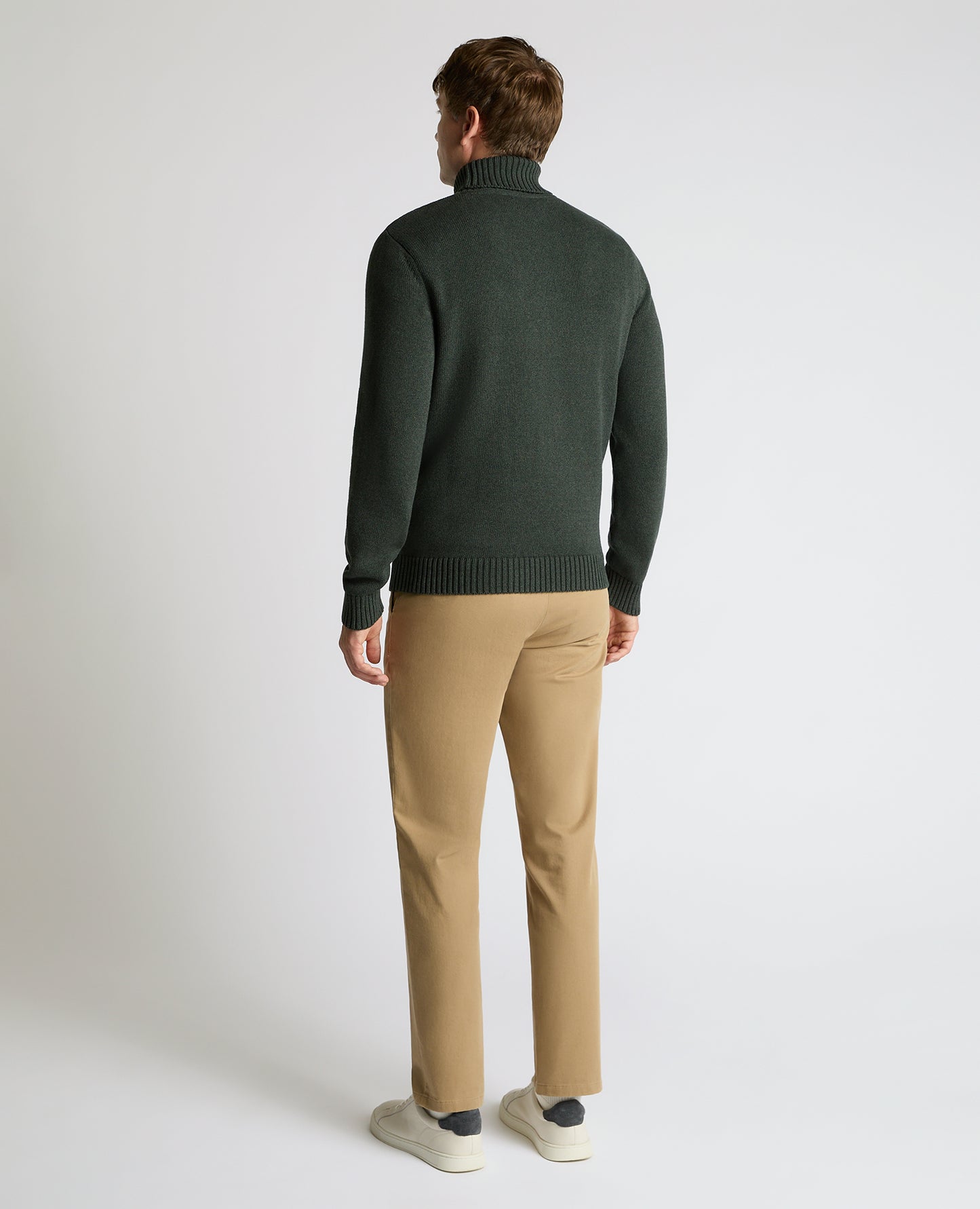 Roll Neck Cotton Knit Sweater