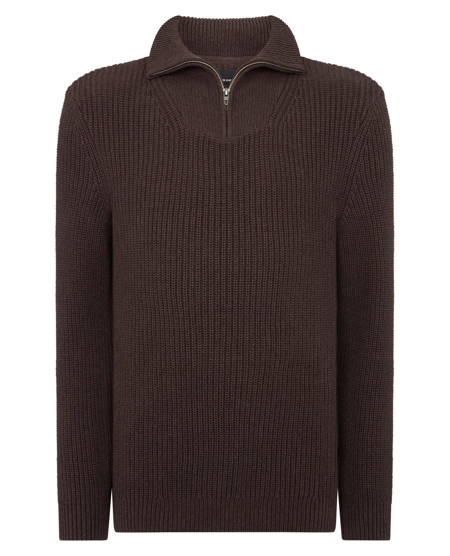 Cotton Funnel Neck Knit Sweater
