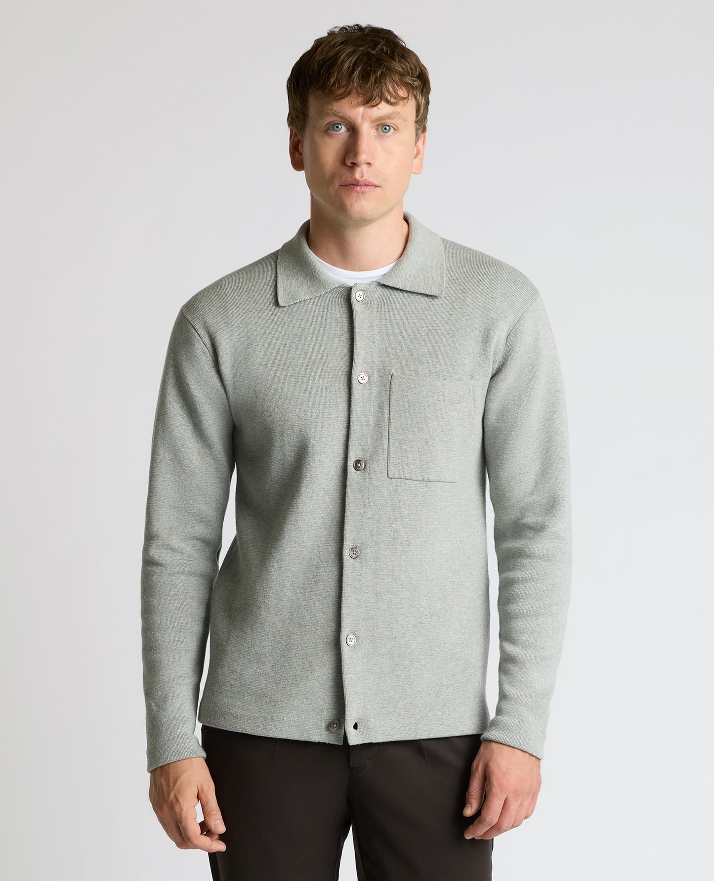 Button-Up Cotton Cardigan