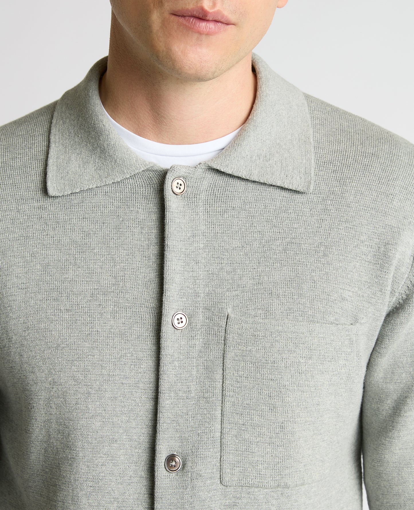 Button-Up Cotton Cardigan
