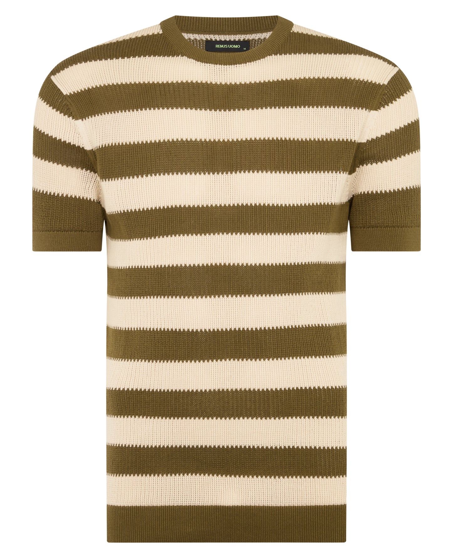 Stripe Knit Crew Neck T-Shirt