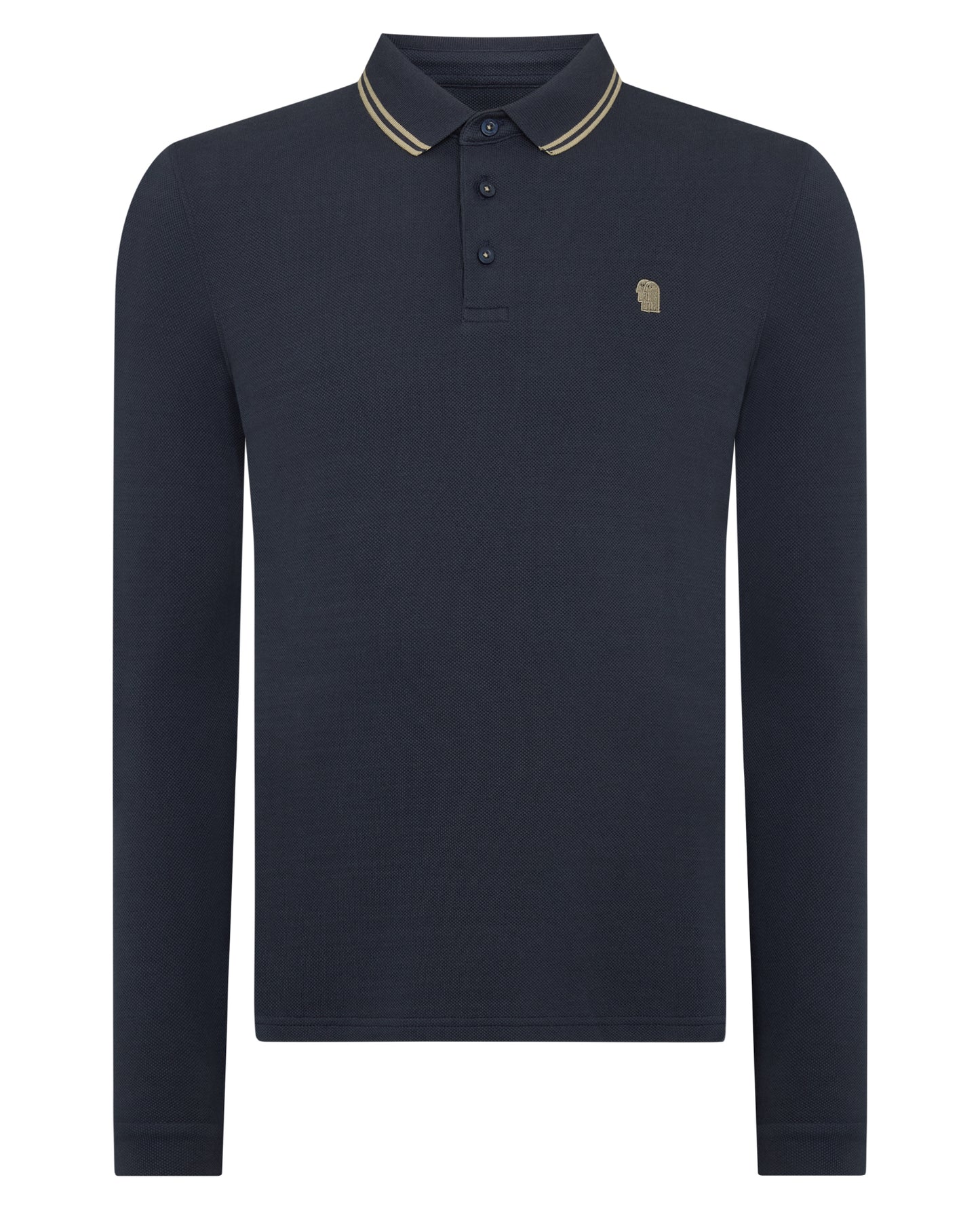 Contrast Collar Cotton-Stretch Polo
