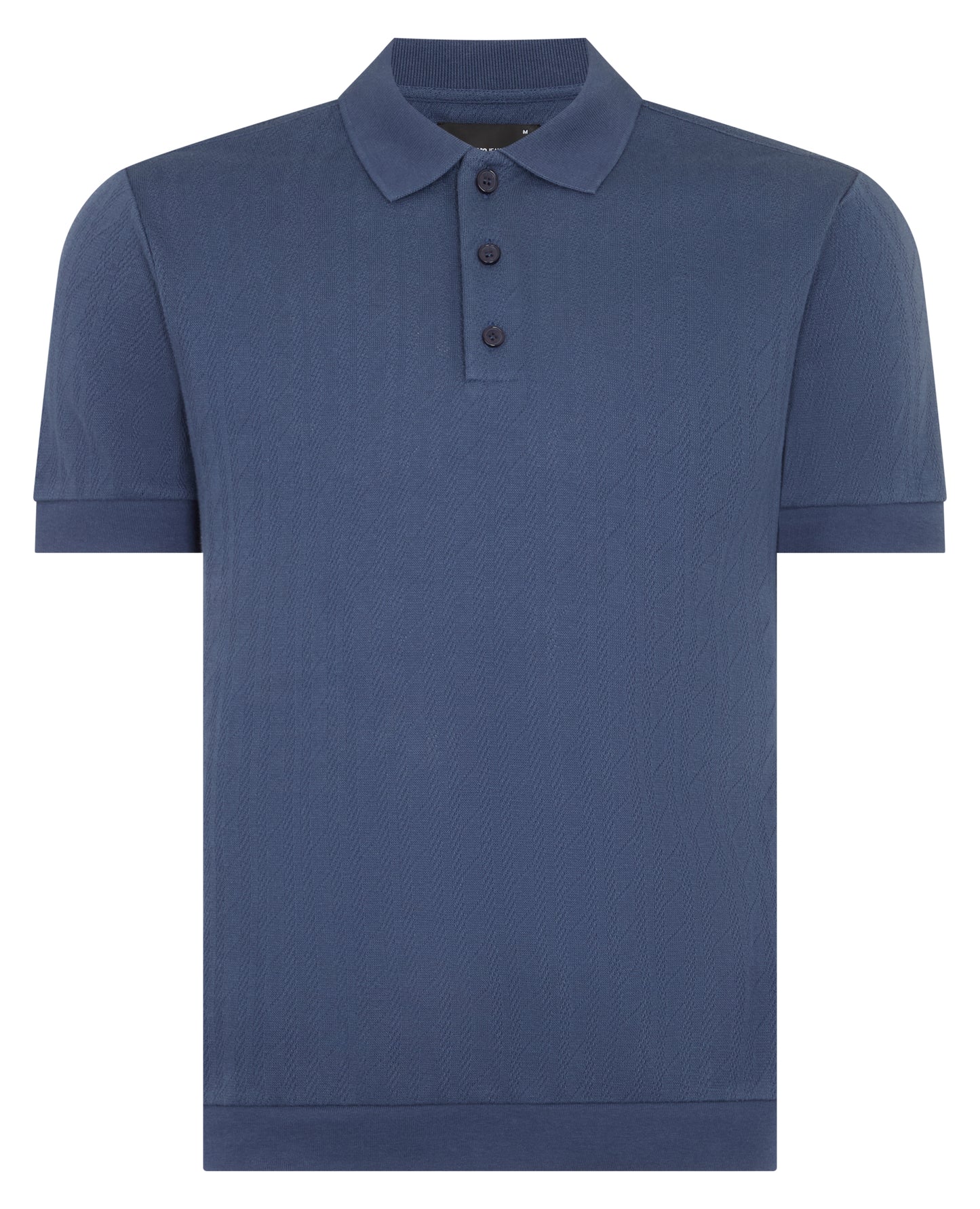 Cable Patterned Cotton Polo Shirt