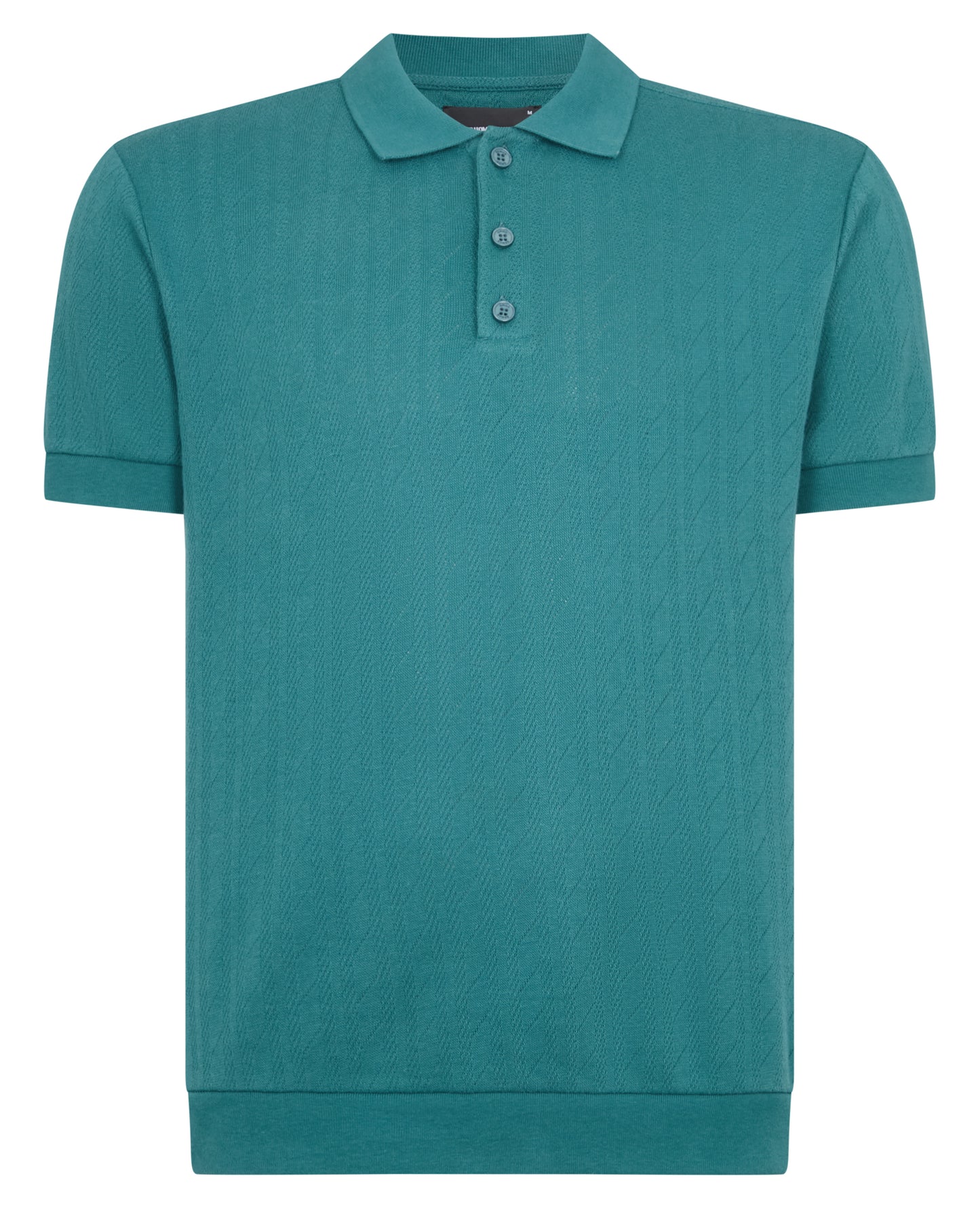 Cable Patterned Cotton Polo Shirt