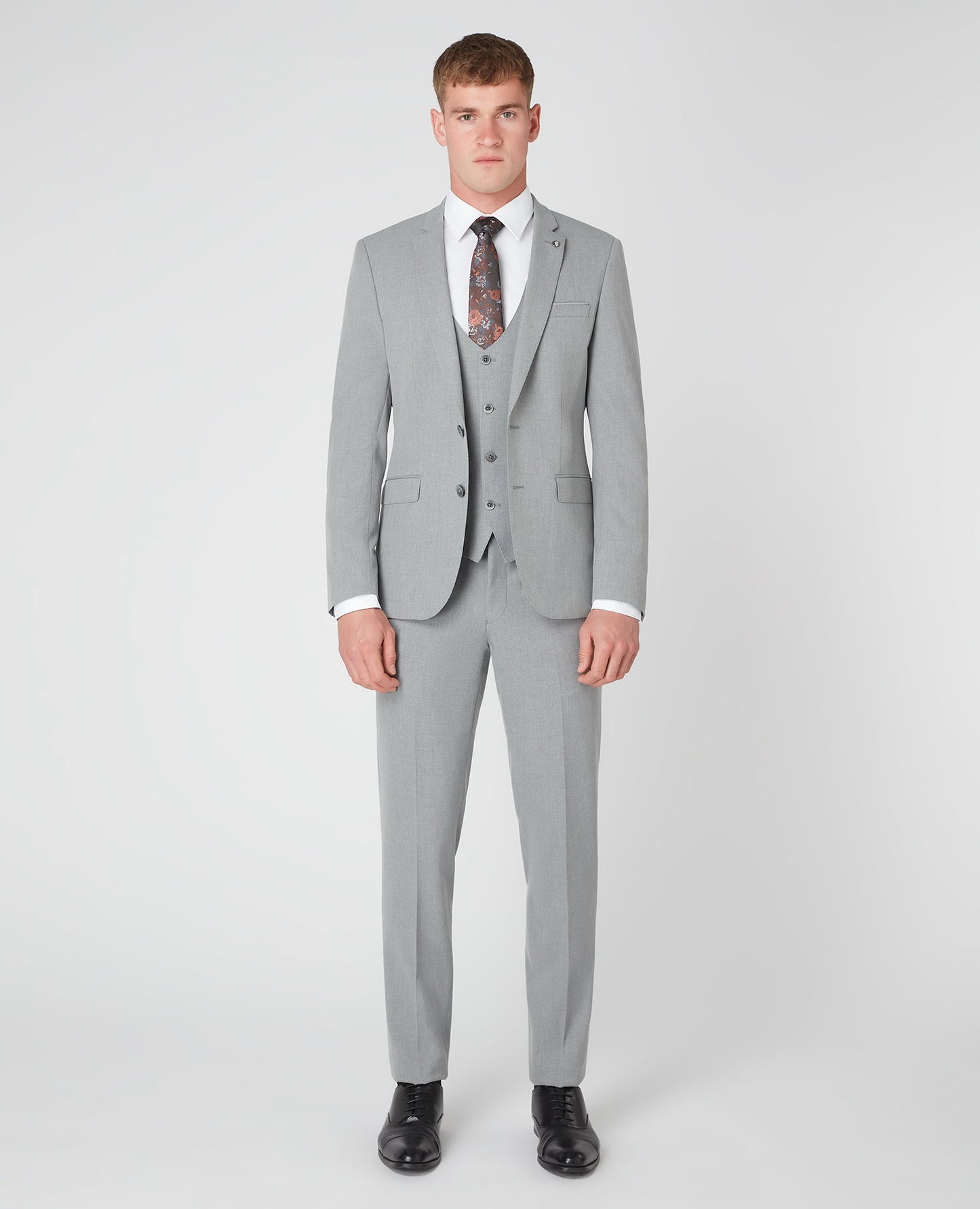 Man wearing a grey X-Slim Fit Stretch Mix and Match Suit