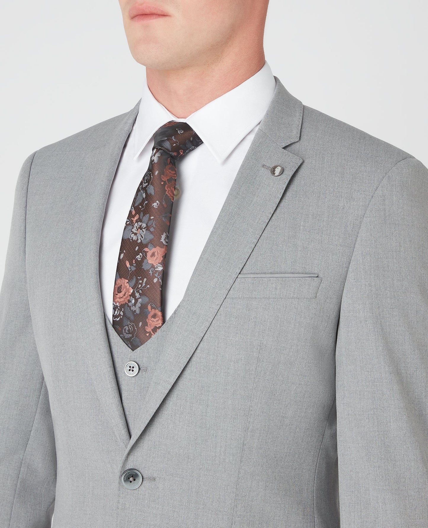 Man wearing a grey X-Slim Fit Stretch Mix and Match Suit