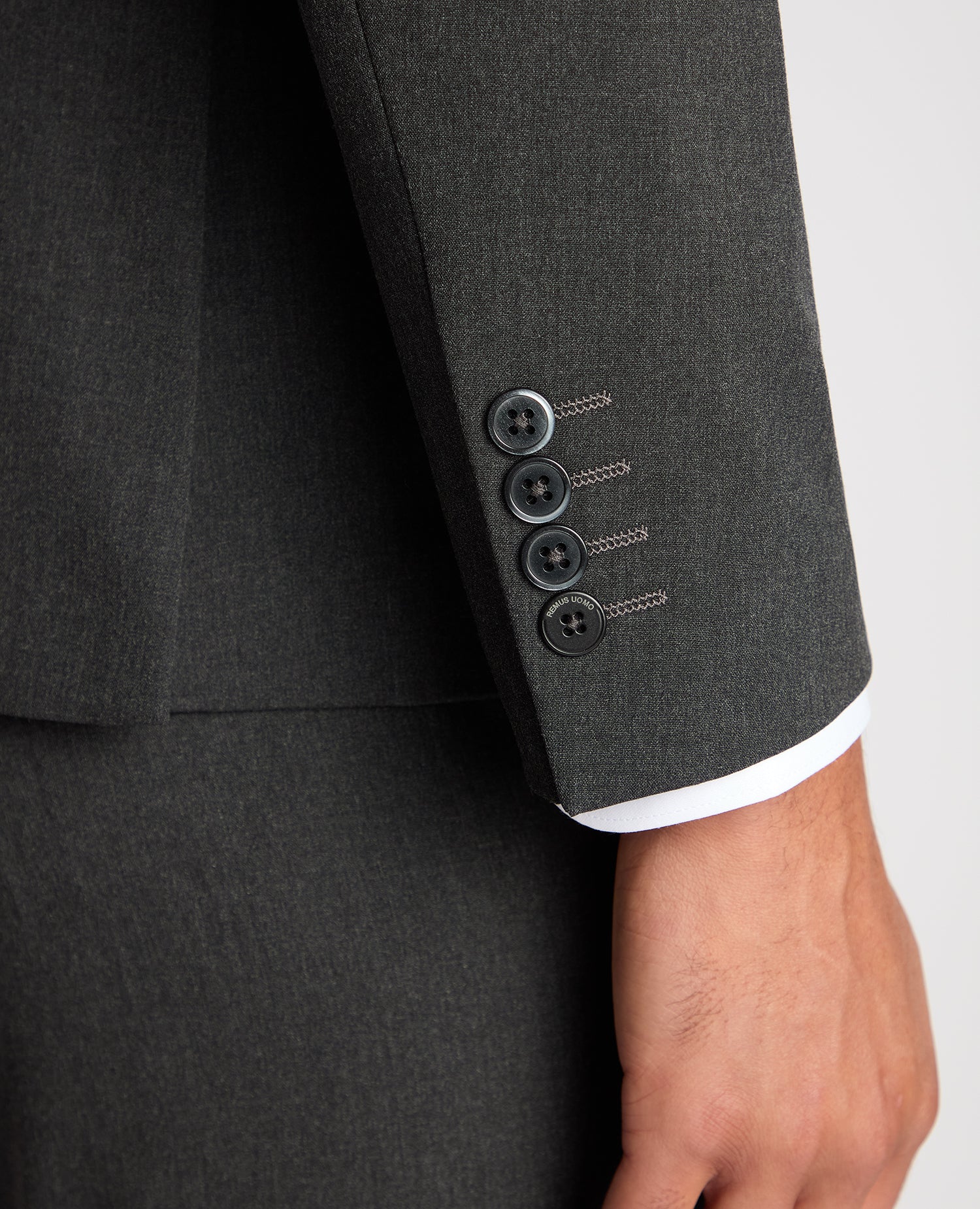 Man wearing a grey X-Slim Fit Stretch Mix and Match Suit Jacket