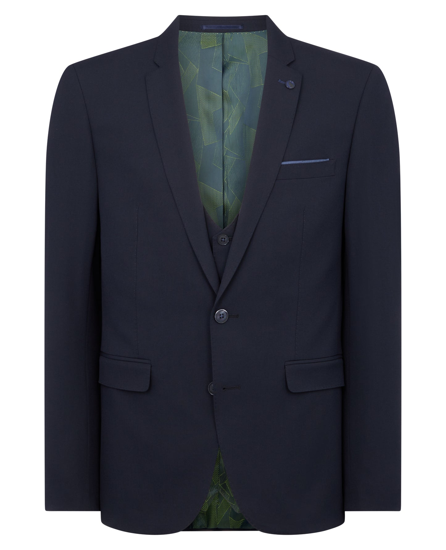 Man wearing a navy X-Slim Fit Stretch Mix and Match Suit