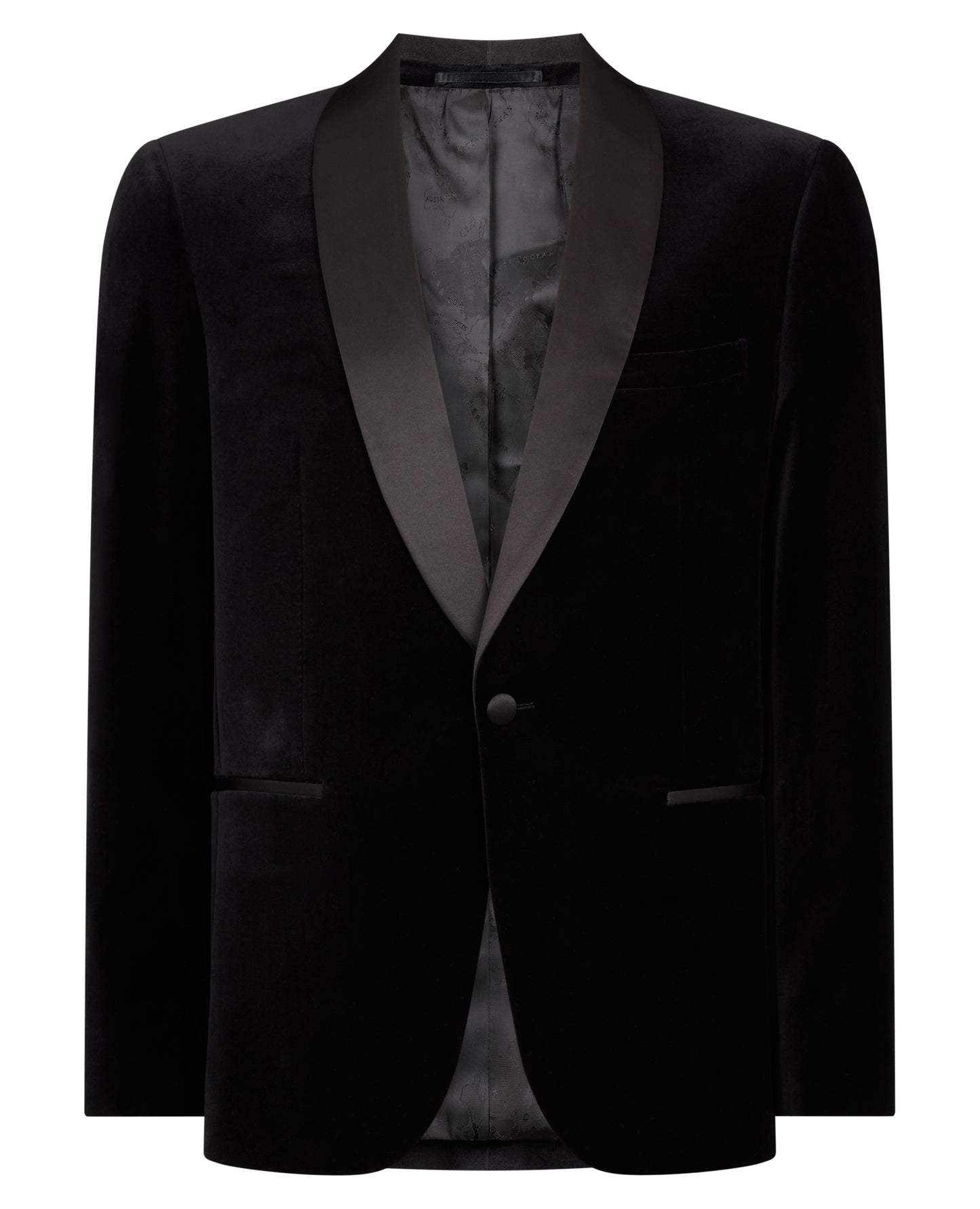 Man wearing a black Slim Fit Velvet Dinner Jacket