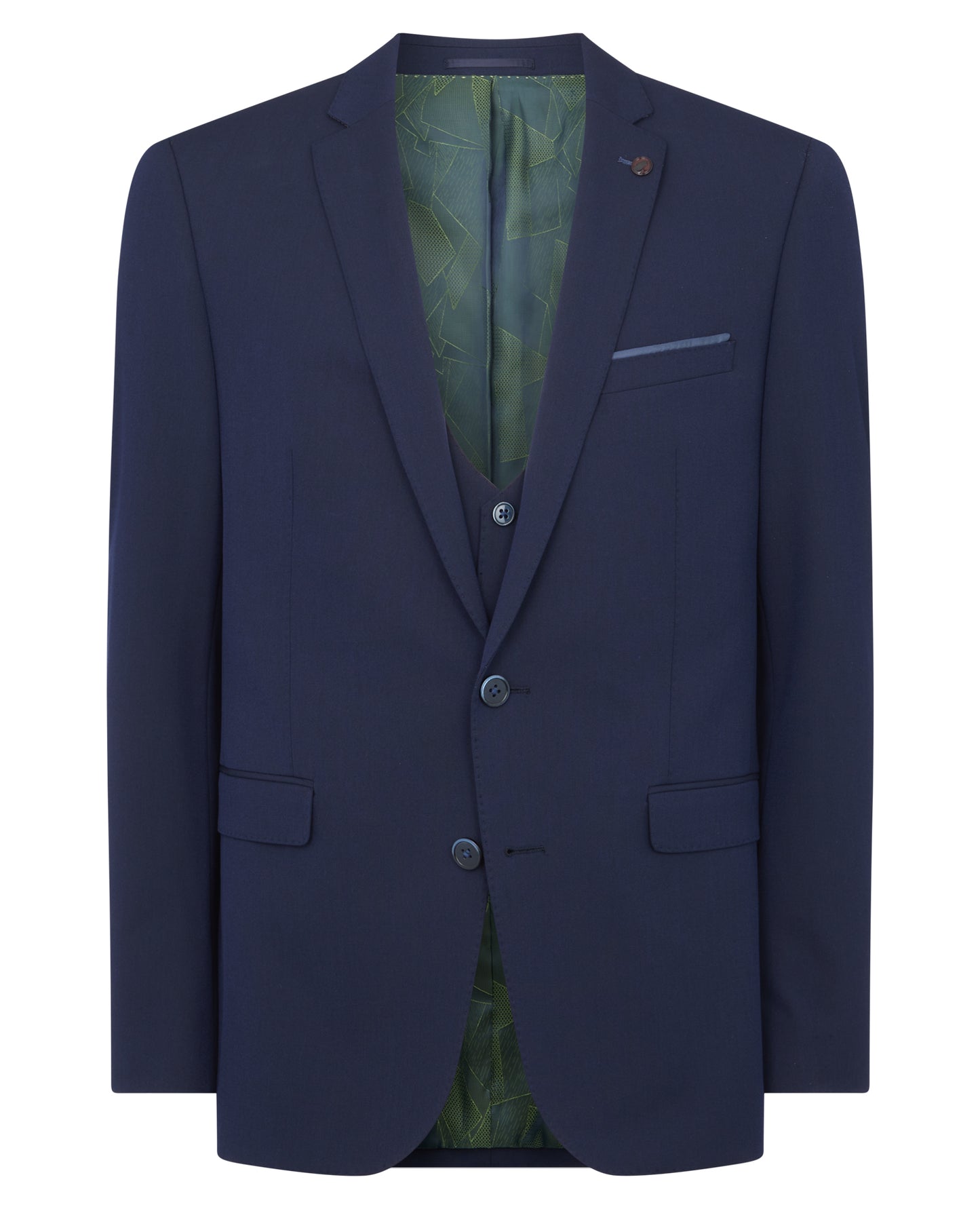 Man wearing a navy Slim Fit Stretch Mix and Match Suit