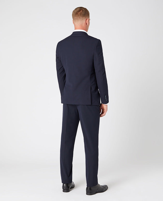 Man wearing a navy Slim Fit Stretch Mix and Match Suit