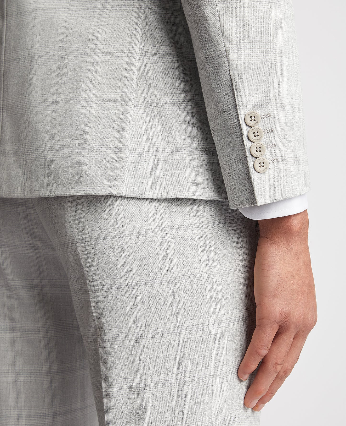 Man wearing a grey Slim Fit Stretch Suit