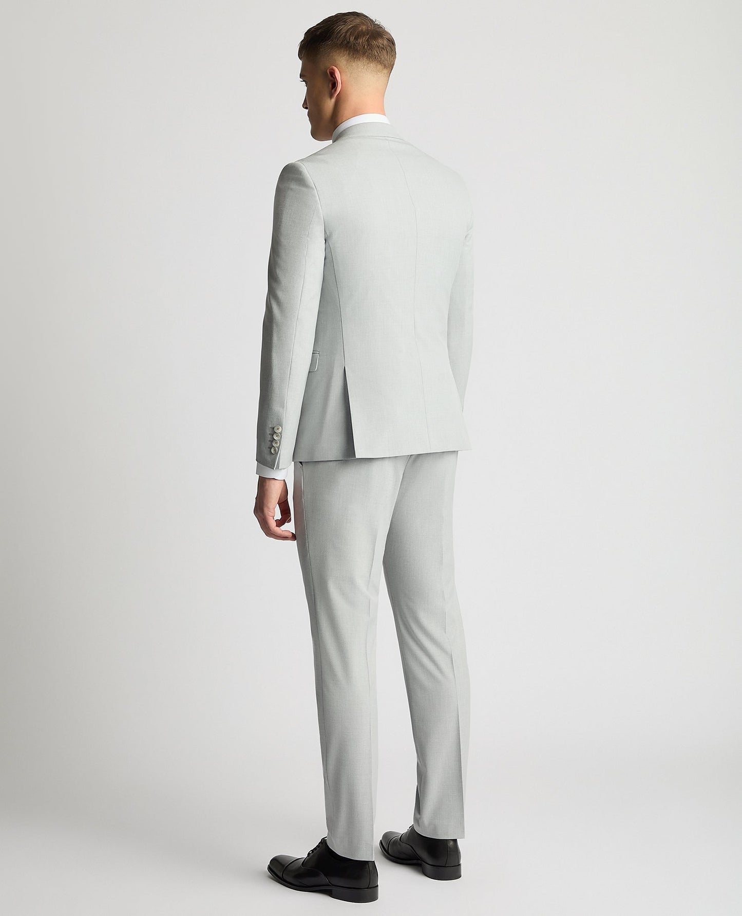 Man wearing a grey Slim Fit Stretch Suit