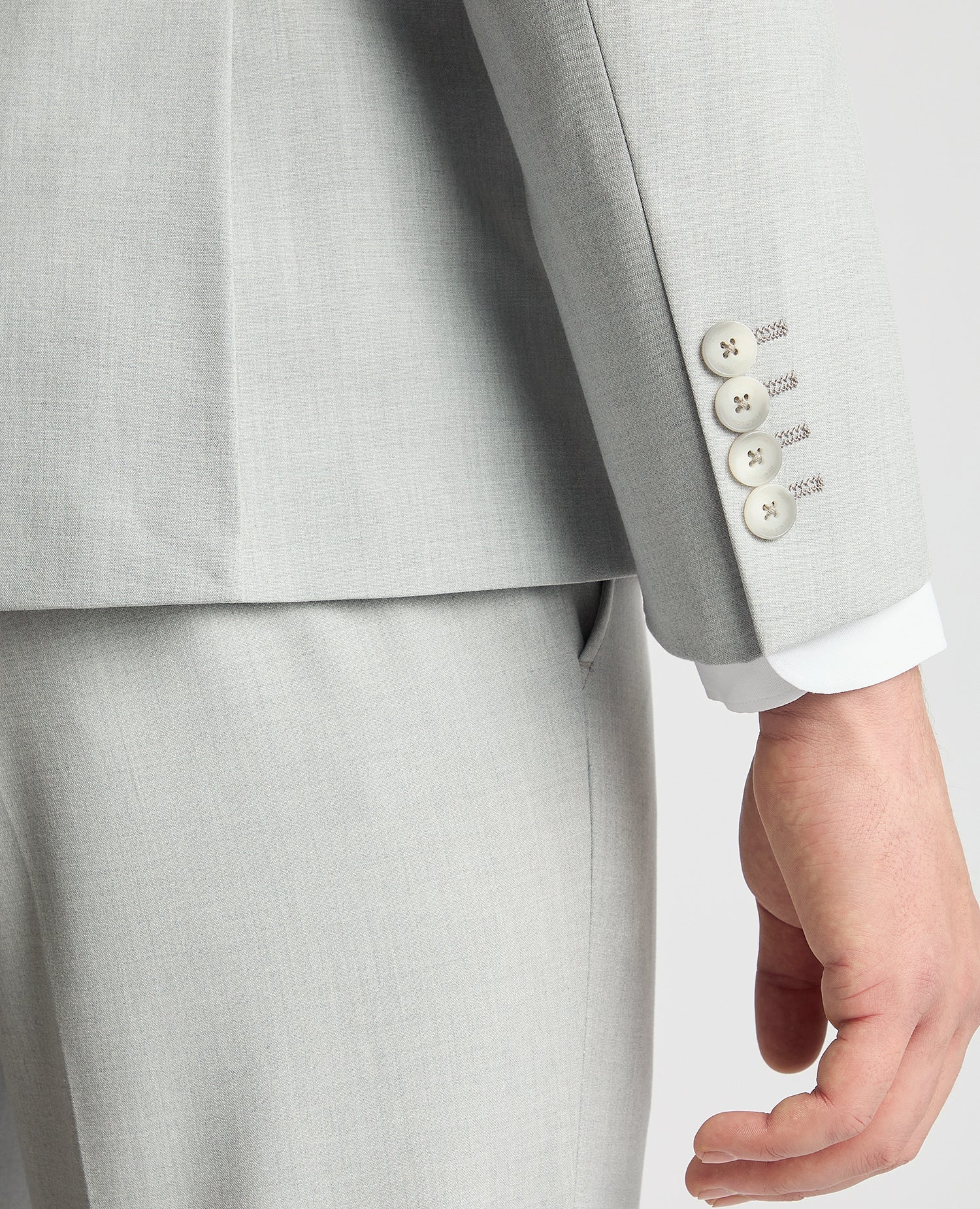 Man wearing a grey Slim Fit Stretch Suit