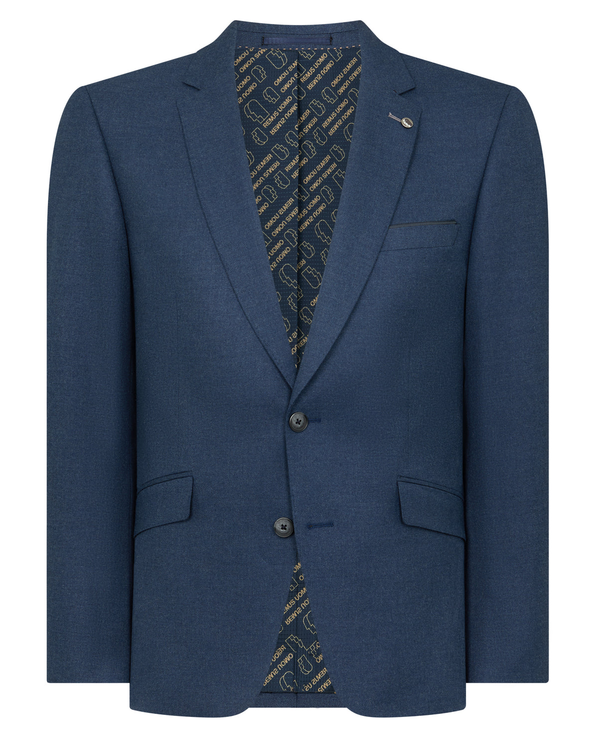Man wearing a blue Tapered Fit Stretch Suit