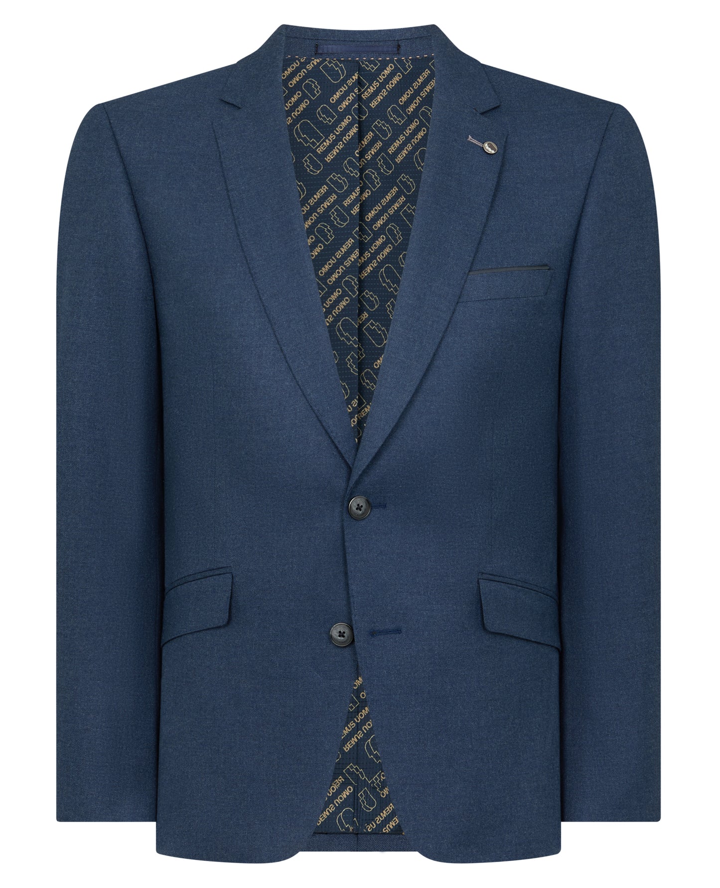 Man wearing a blue Tapered Fit Stretch Suit
