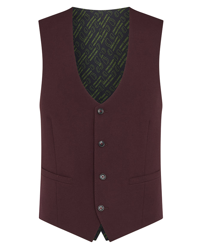 Man wearing a red Slim Fit Stretch Suit