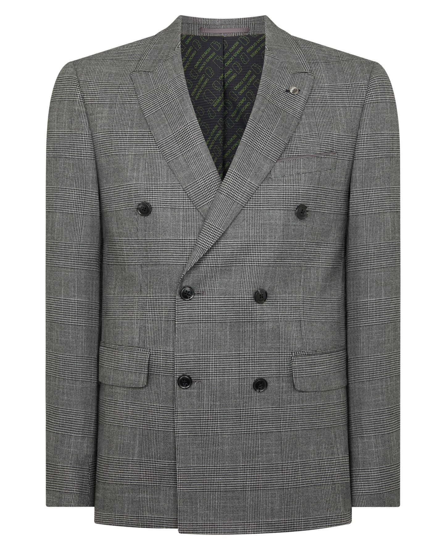 Man wearing a grey Slim Fit Double Breasted Suit