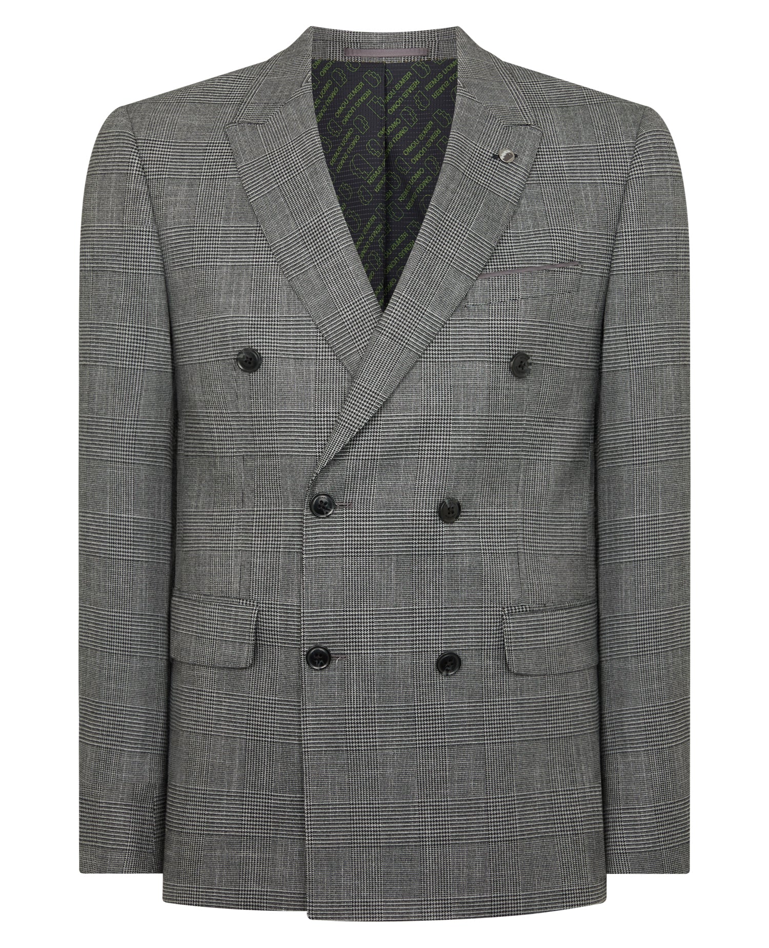 Man wearing a grey Slim Fit Double Breasted Suit