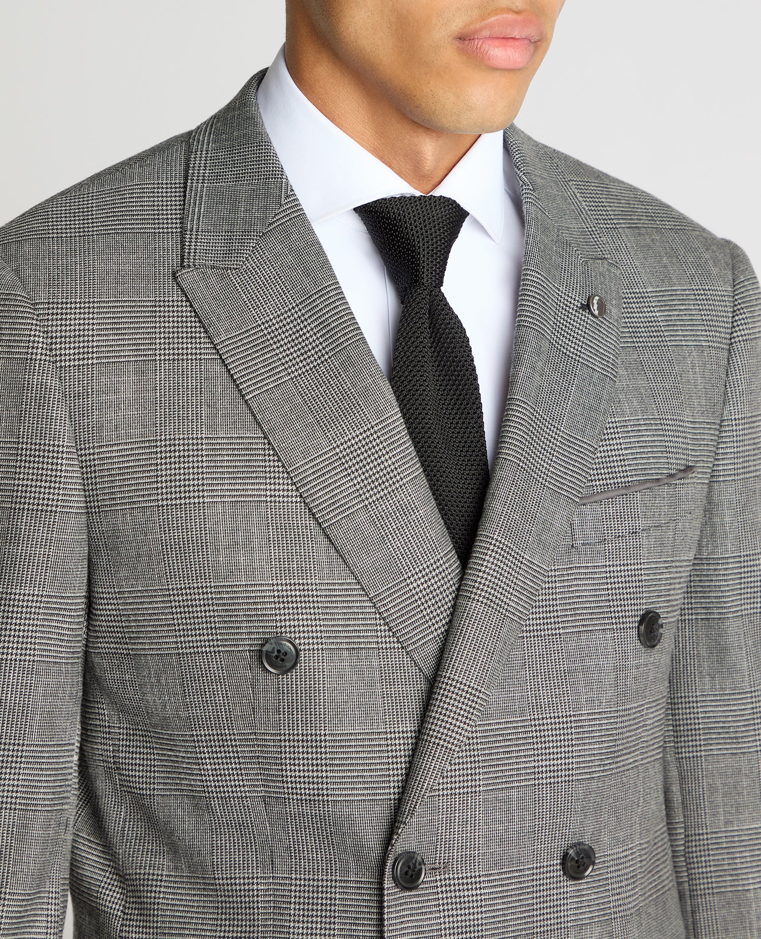 Man wearing a grey Slim Fit Double Breasted Suit