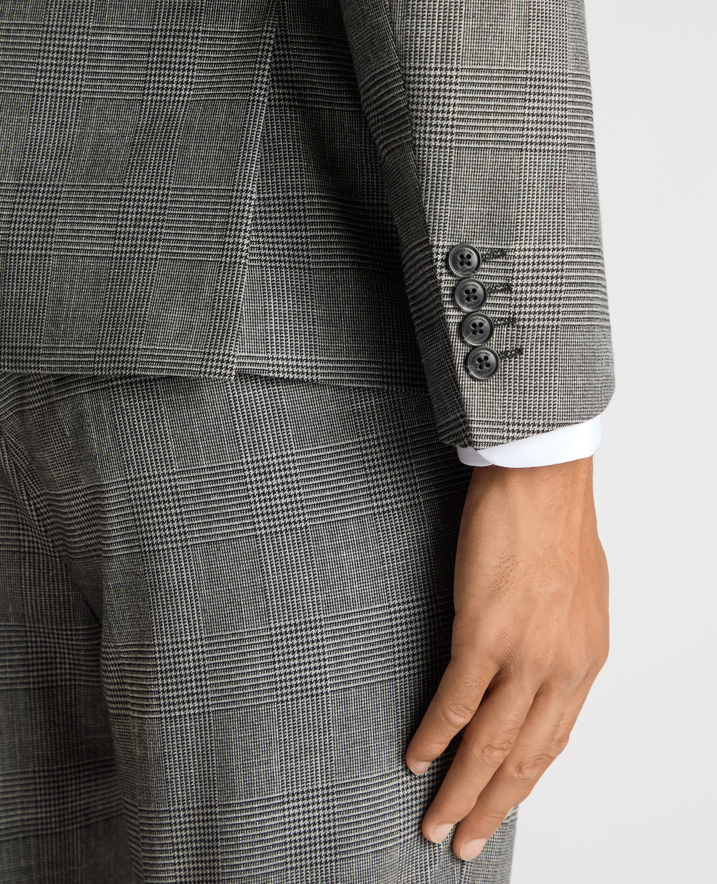 Man wearing a grey Slim Fit Double Breasted Suit