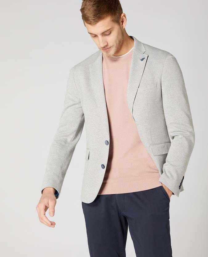 Slim Fit Cotton-Blend Stretch Jersey Jacket