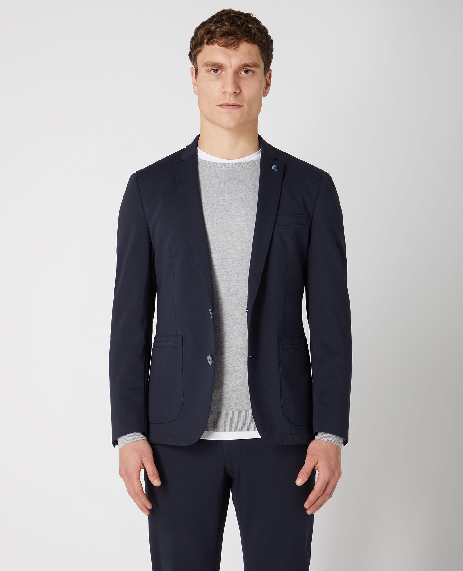 Slim Fit Cotton-Stretch Jersey Jacket – Remus Uomo