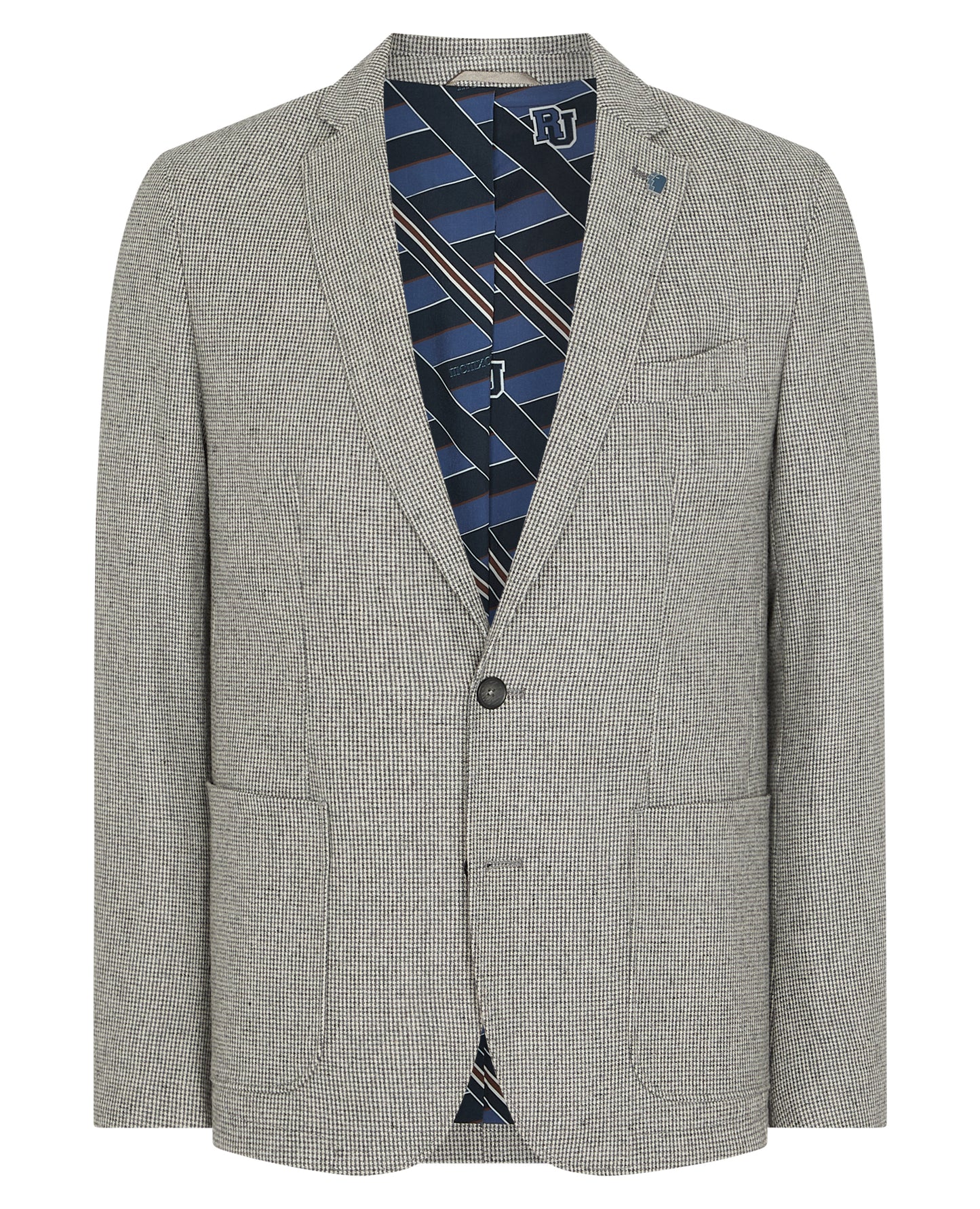 Man wearing a grey Slim Fit Wool Blend Jacket