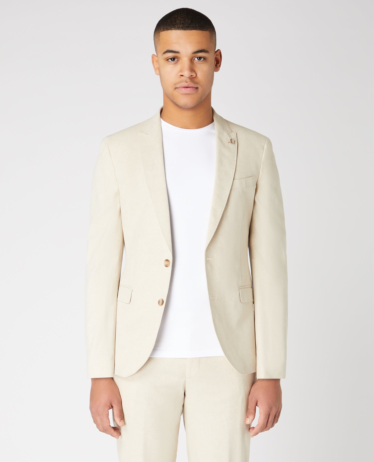 Slim Fit Cotton-Linen Jacket – Remus Uomo - Main Image