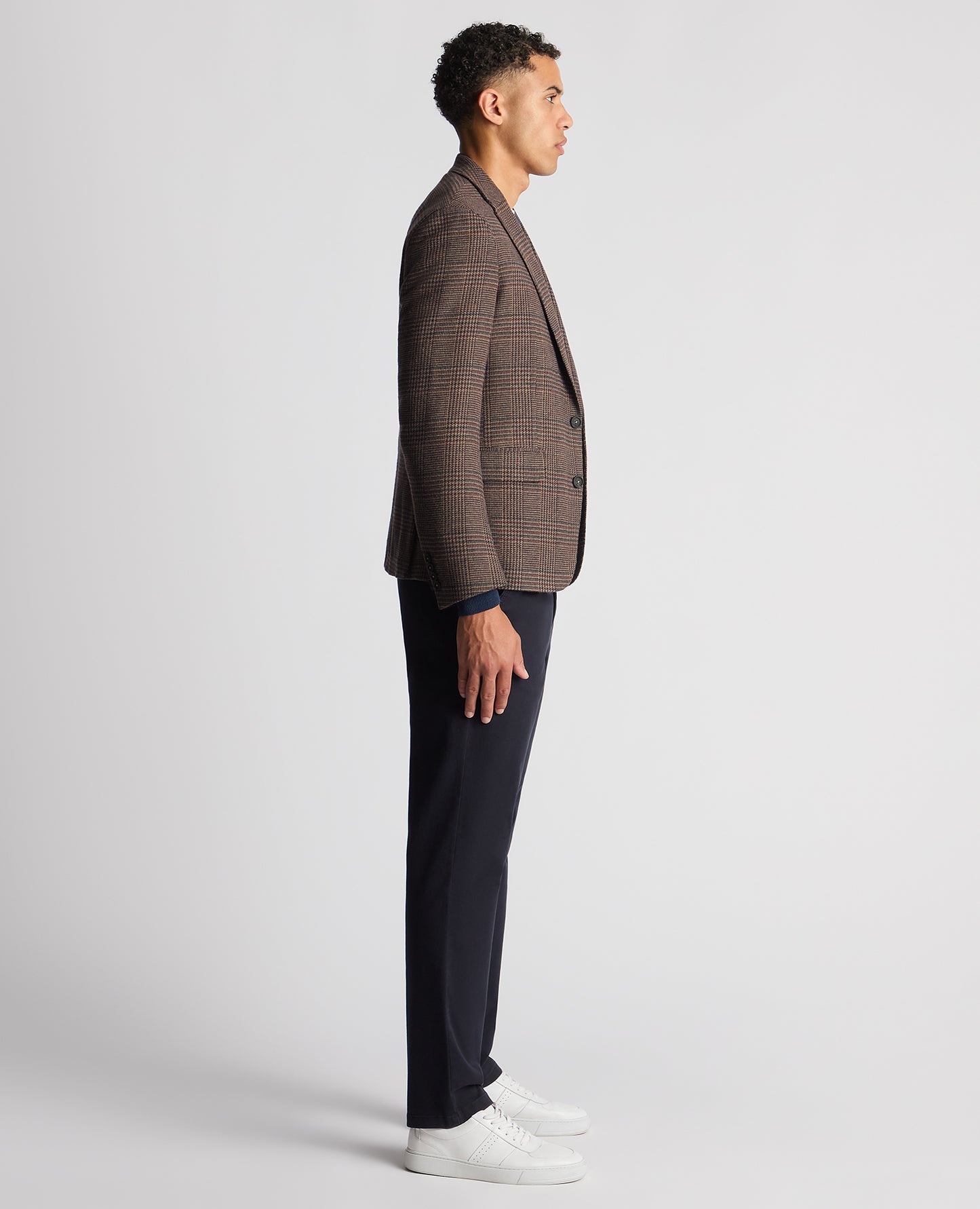 Slim Fit Checked Wool Jacket