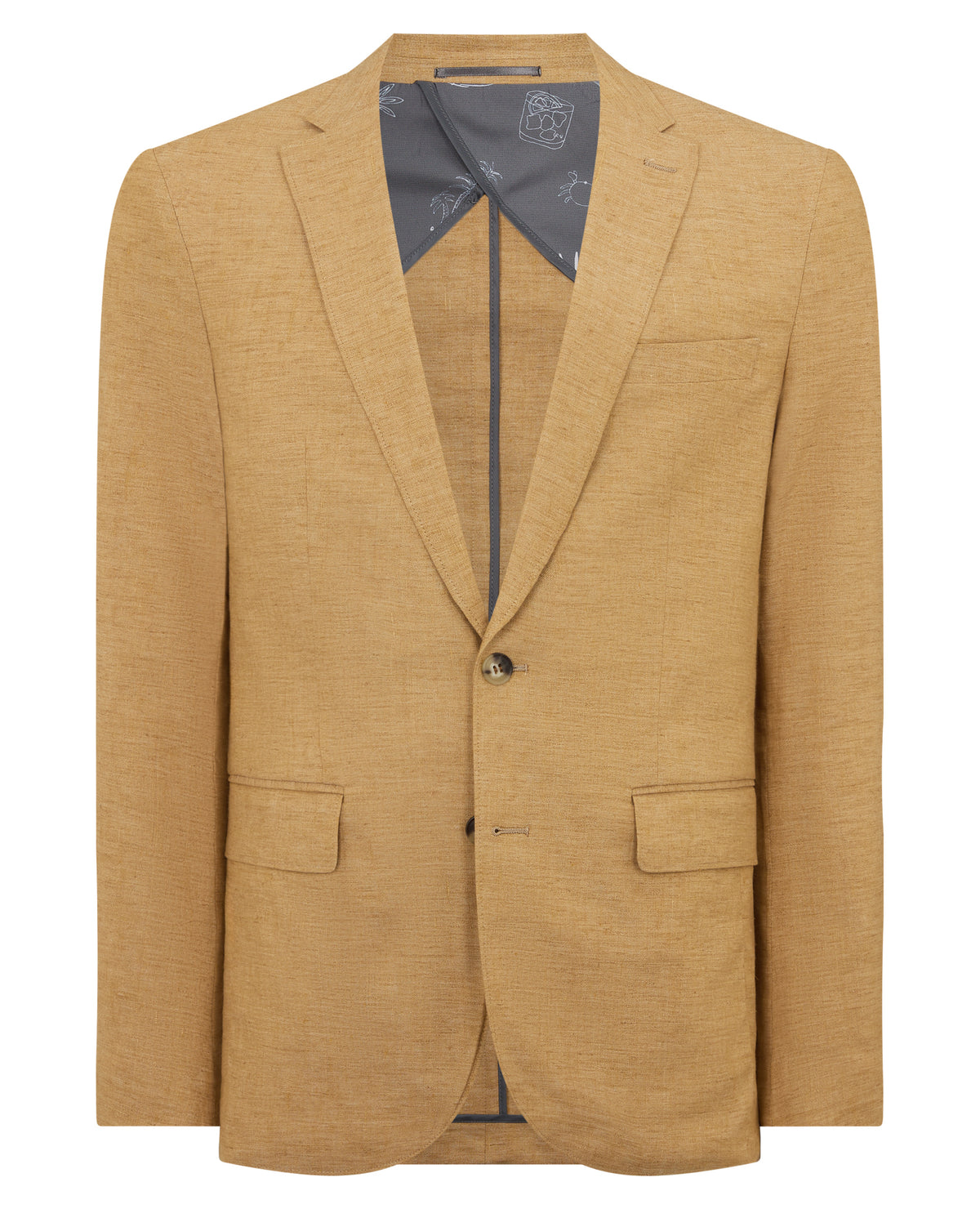Man wearing a orange Slim Fit Linen-Blend Jacket