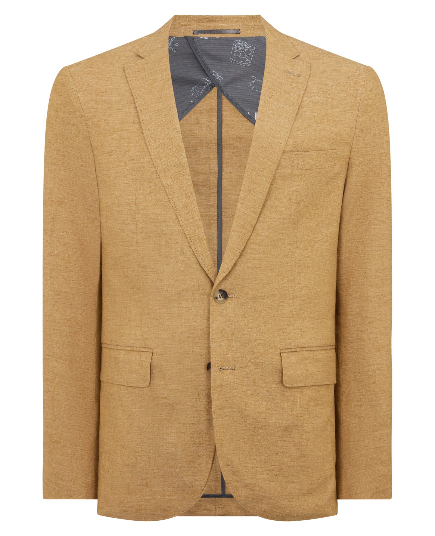 Man wearing a orange Slim Fit Linen-Blend Jacket