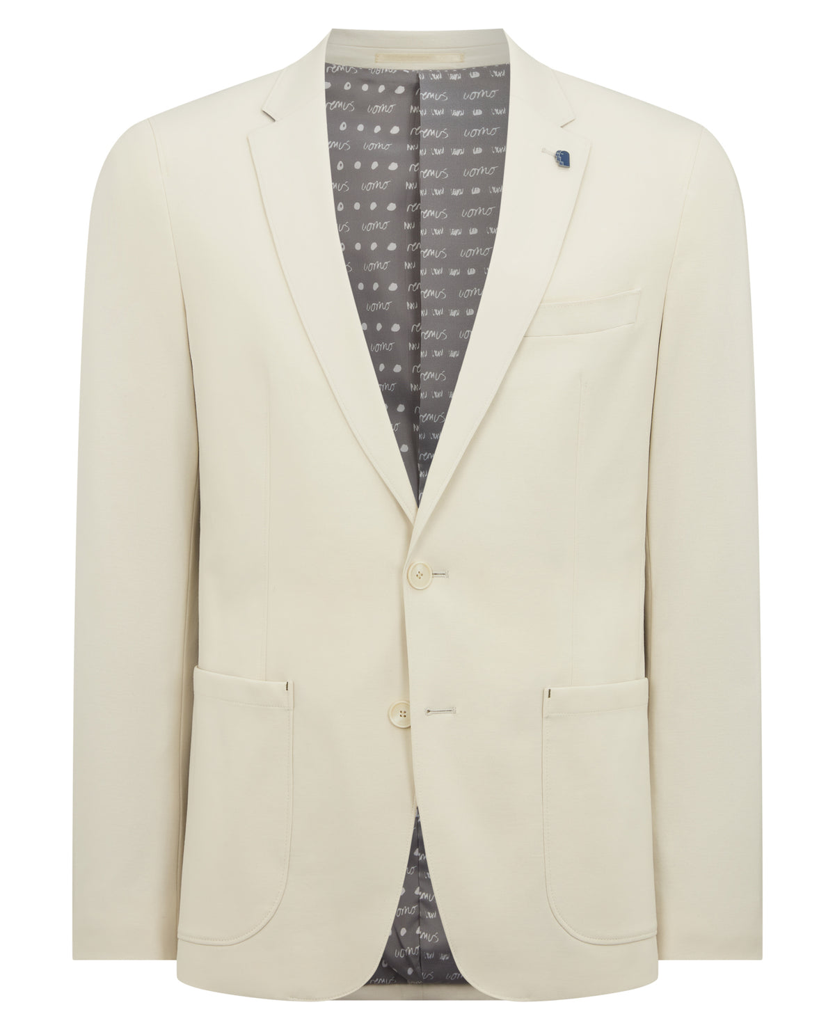 Man wearing a sand Slim Fit Stretch Jacket