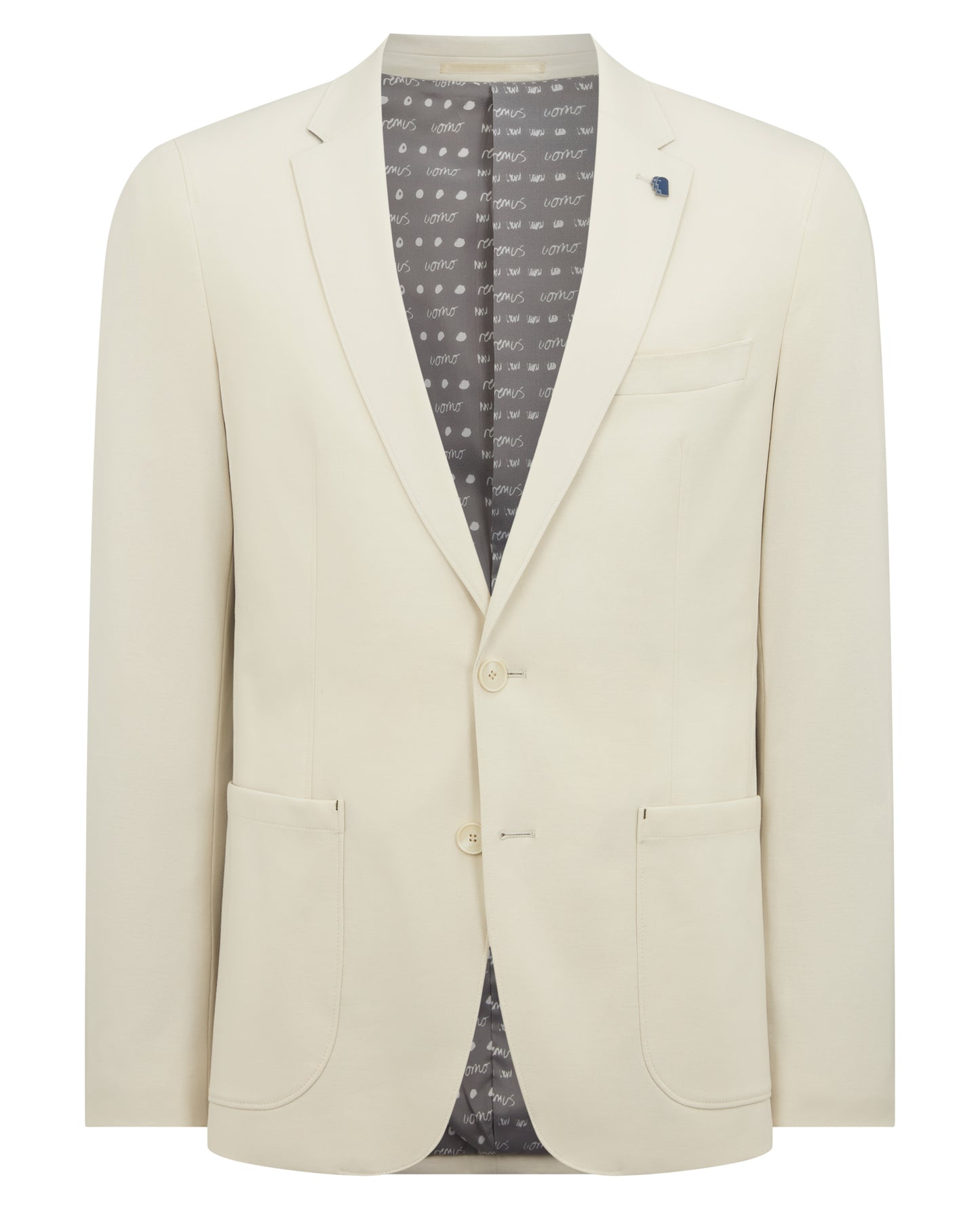 Man wearing a sand Slim Fit Stretch Jacket