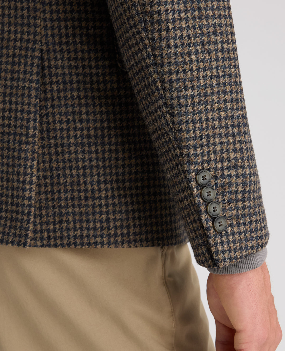 Brown Alto Houndstooth Wool Jacket